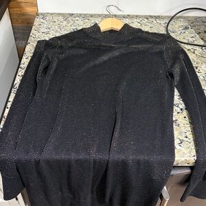 Dynamite Black And Gold Sheer Sweater